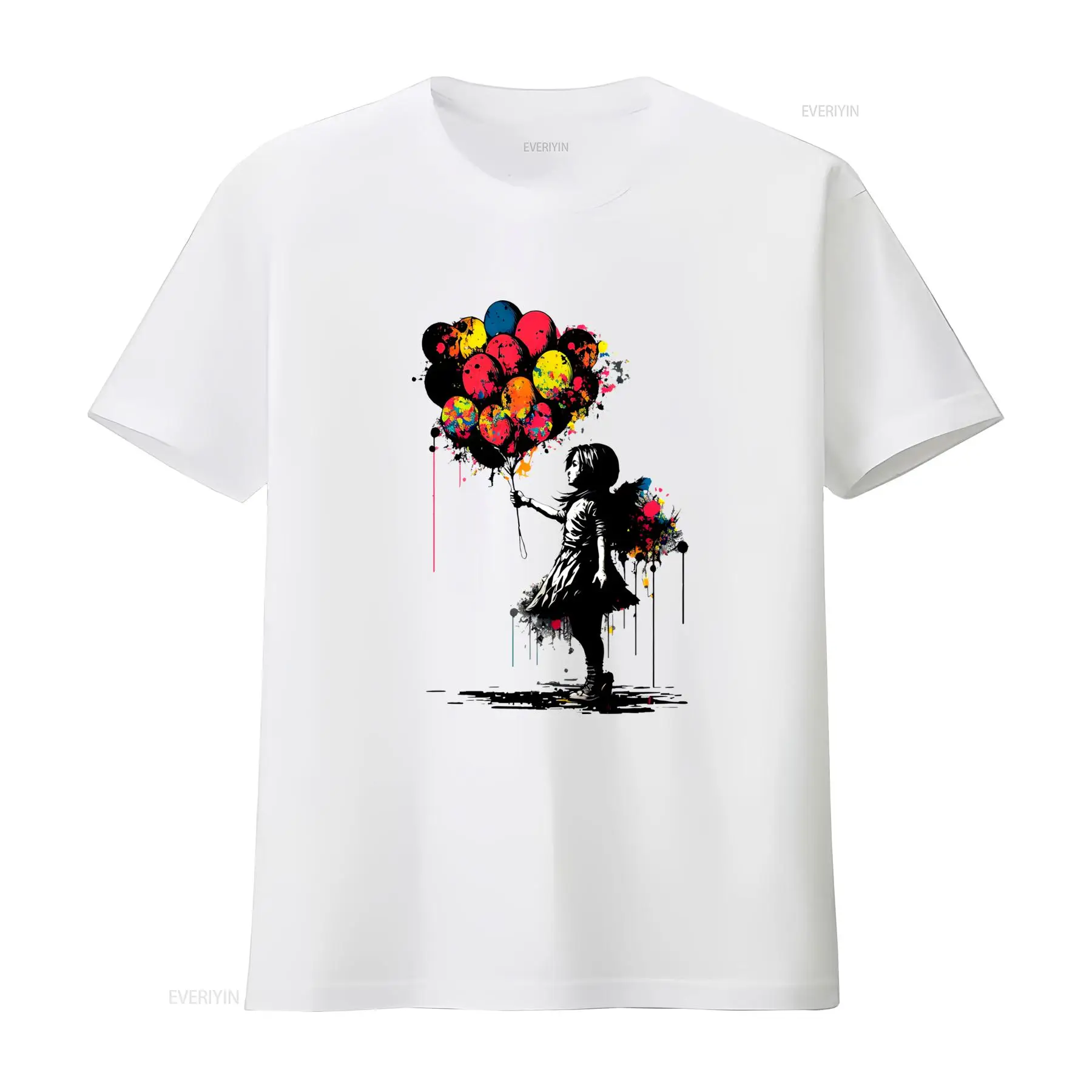 Street Fashion China Girl - Banksy Peace T-shirt Balloon Girl Art
