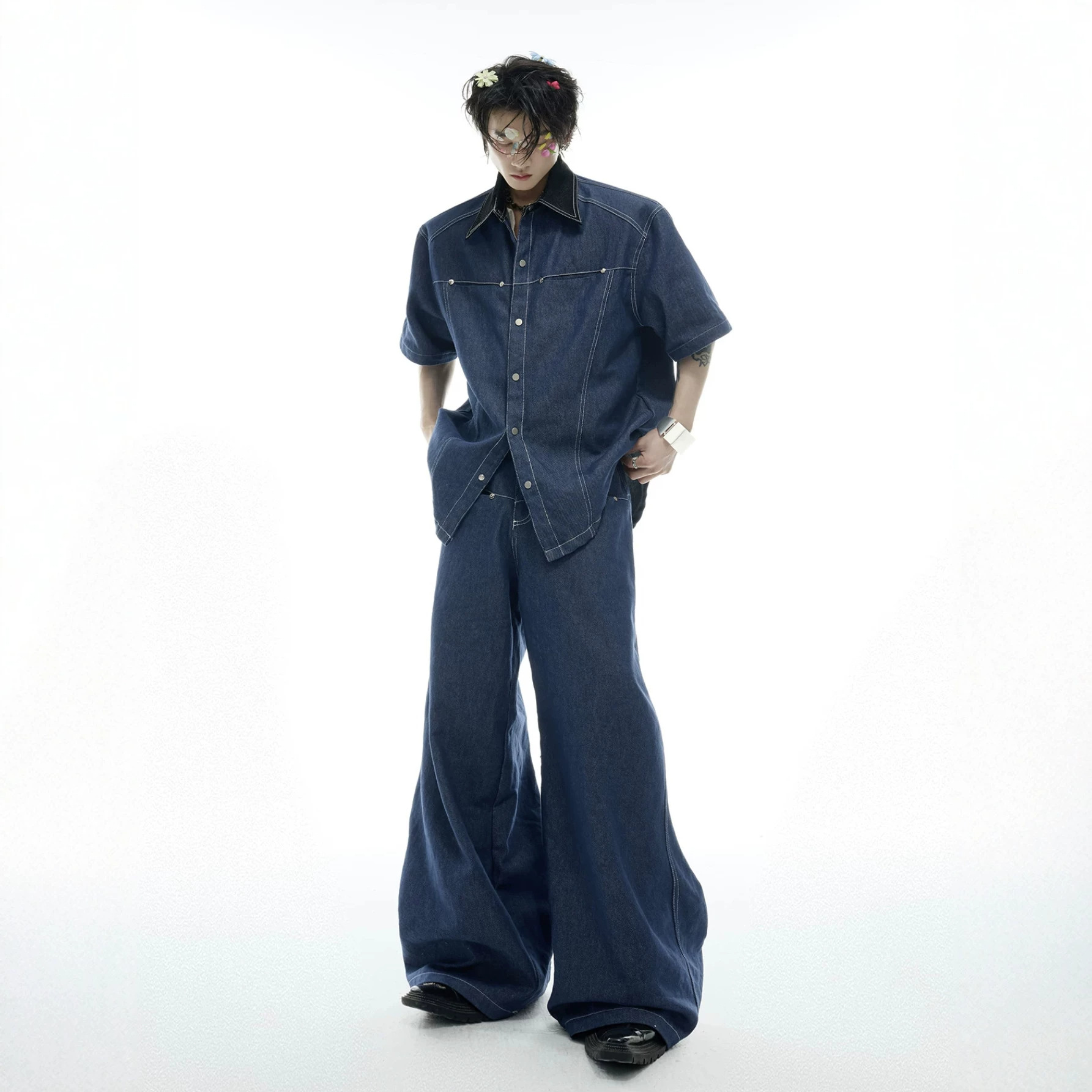 Street Fashion Jeans - Zomer heren denim set, Amerikaanse mode,
