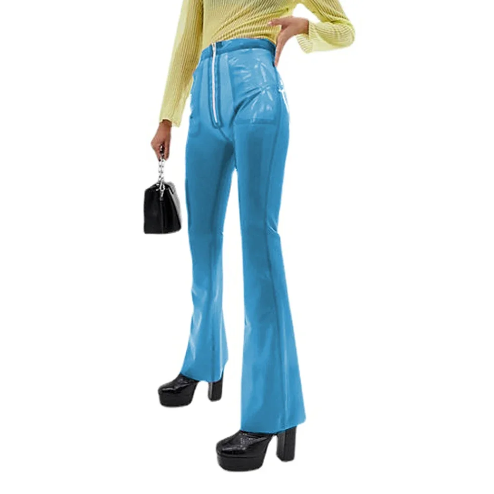 Queen Street Fashion - Transparante plastic lange broek voor dames,