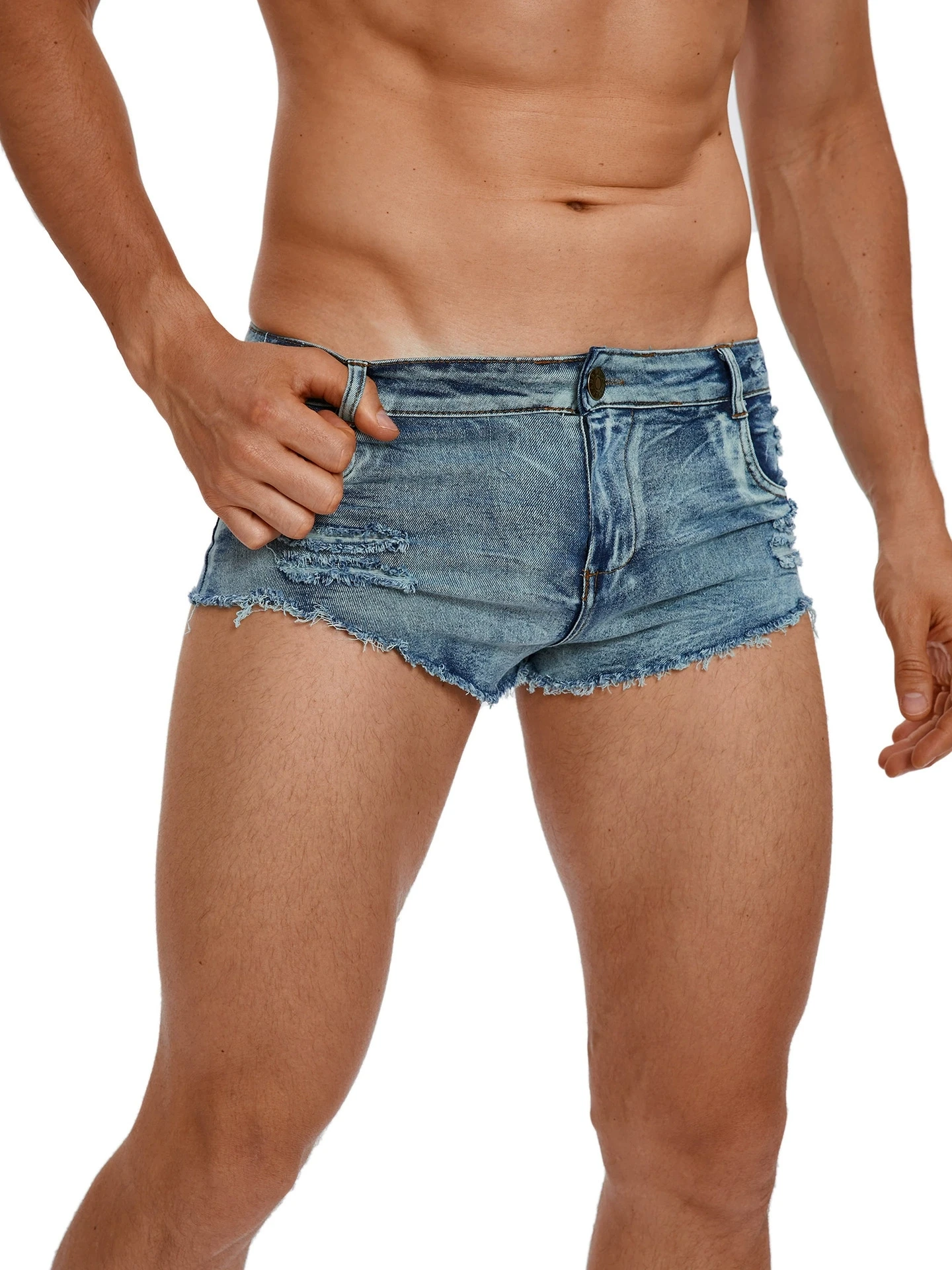 Street Fashion Jeans - Heren jeansshorts met lage taille, modezak,