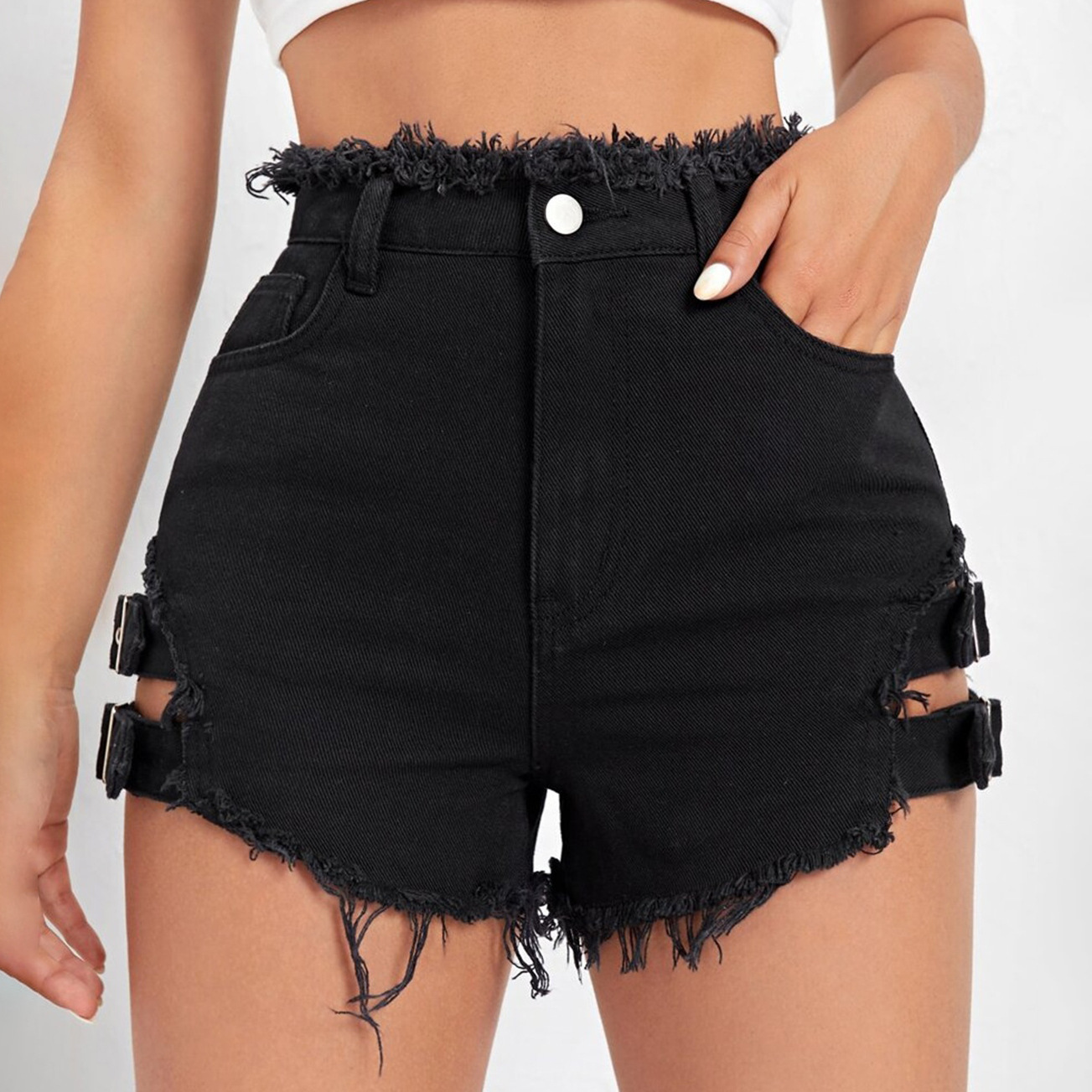 Dames denim shorts met hoge ta - Street Fashion Jeans recensie en prijs