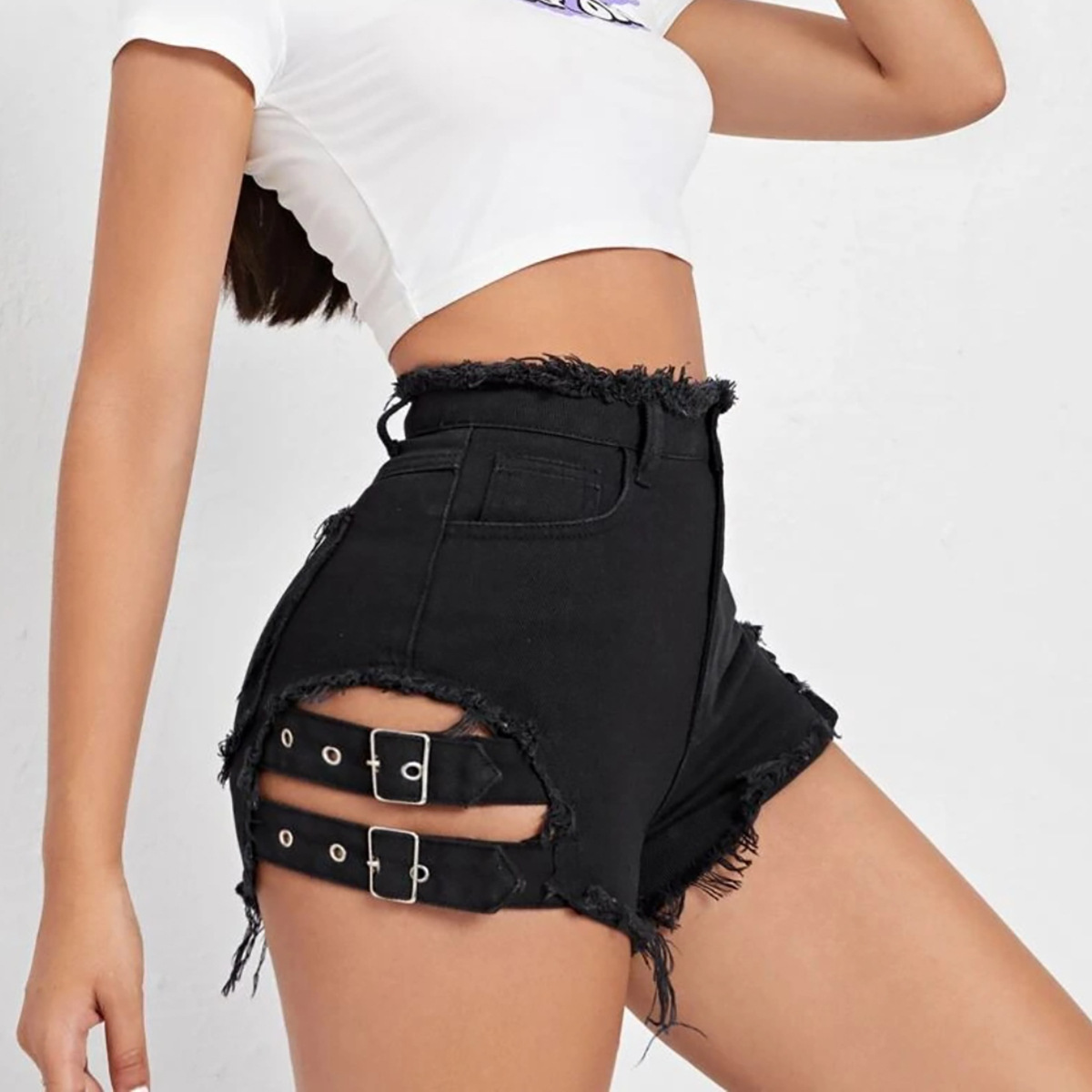 Dames denim shorts met hoge ta - Street Fashion Jeans recensie en prijs
