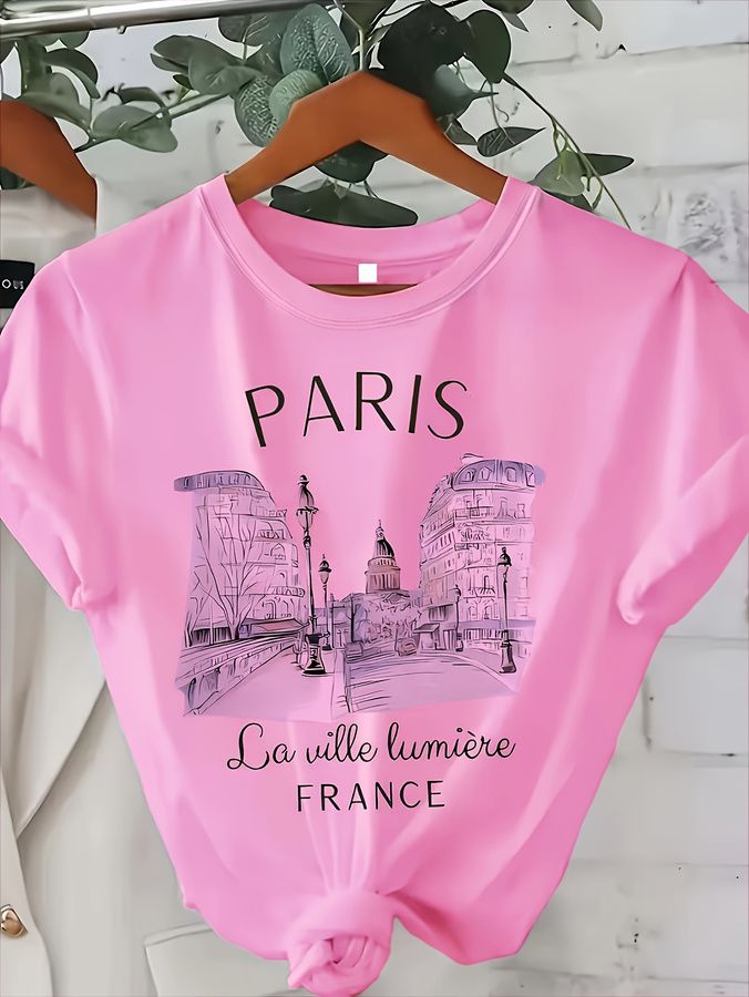 Dames T-shirt met Parijse prin - Street Fashion Paris 2025 Trends recensie en prijs