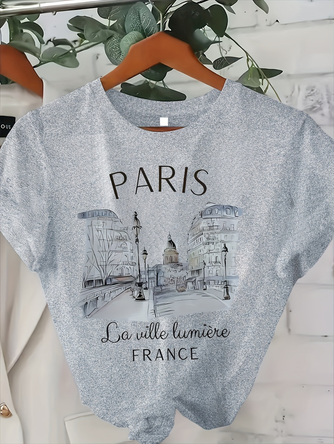 Dames T-shirt met Parijse prin - Street Fashion Paris 2025 Trends recensie en prijs