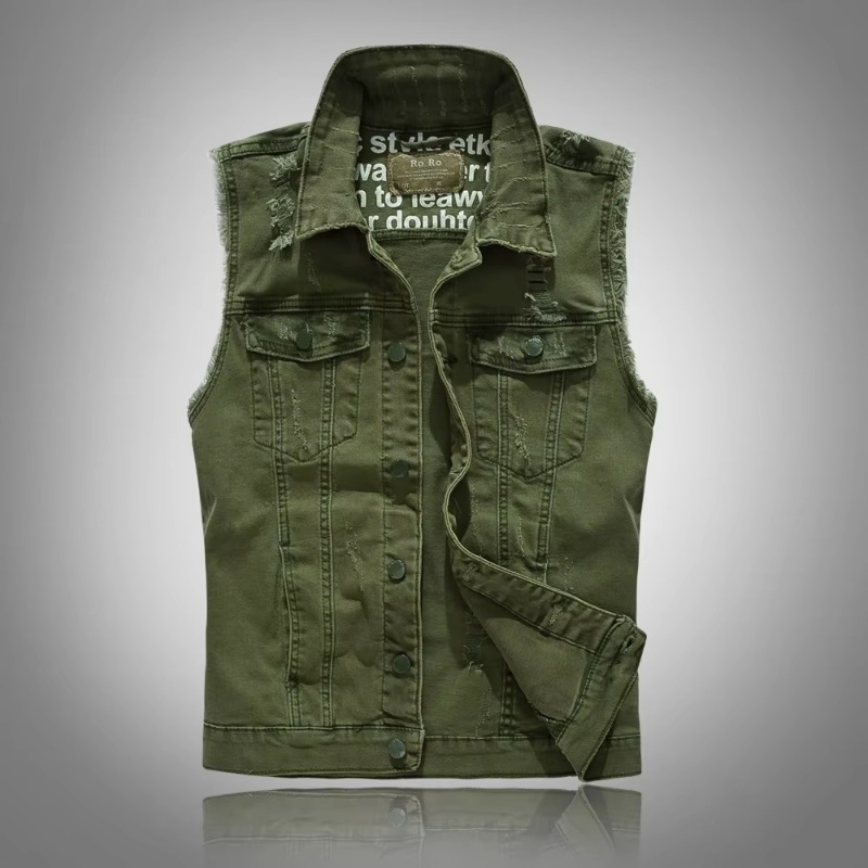 Mannen Slanke Denim Vesten Jas - Street Fashion Style Male recensie en prijs