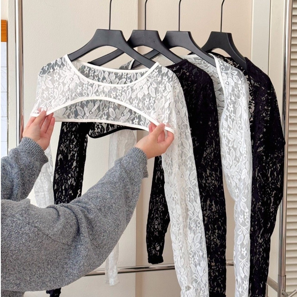 Stijlvolle effenkleurige kante - Mesh Top Layering recensie en prijs
