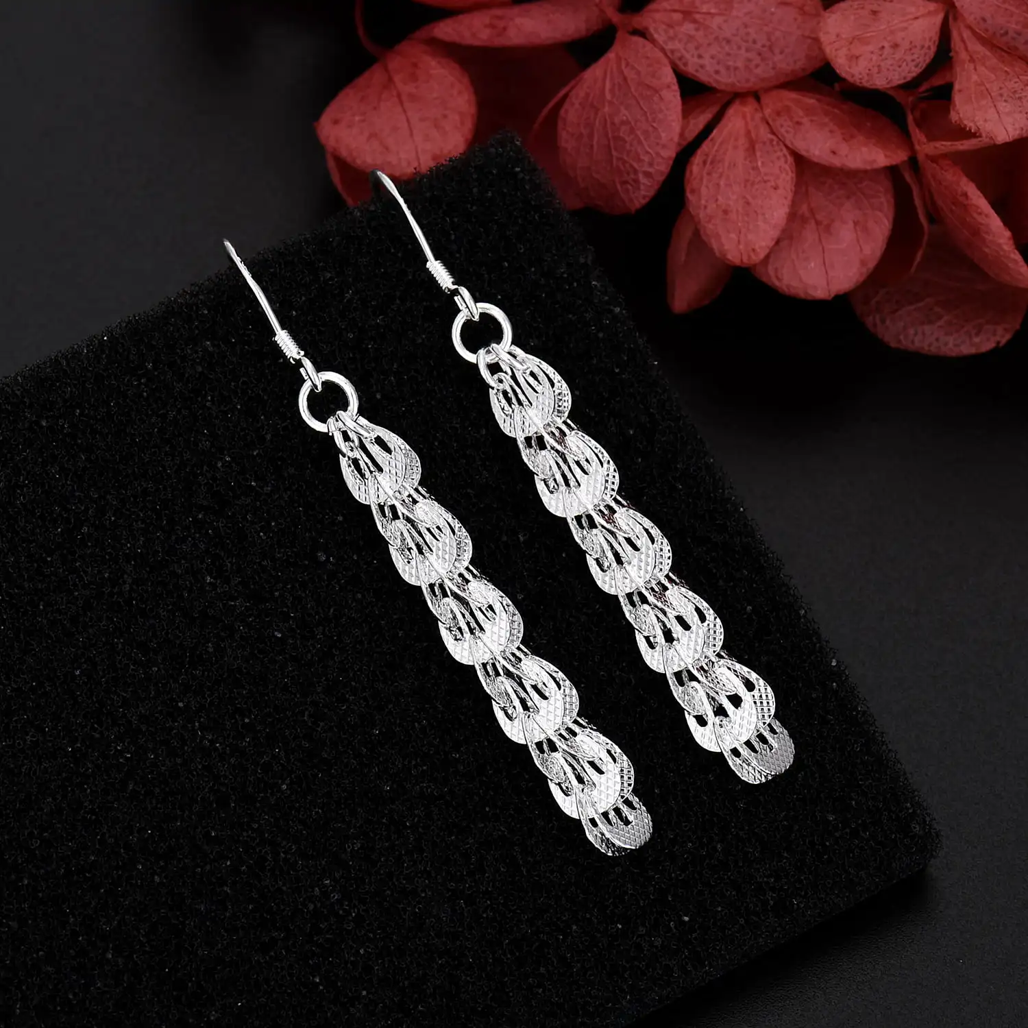 Nieuwe fijne 925 sterling zilv - Street Fashion Earrings recensie en prijs