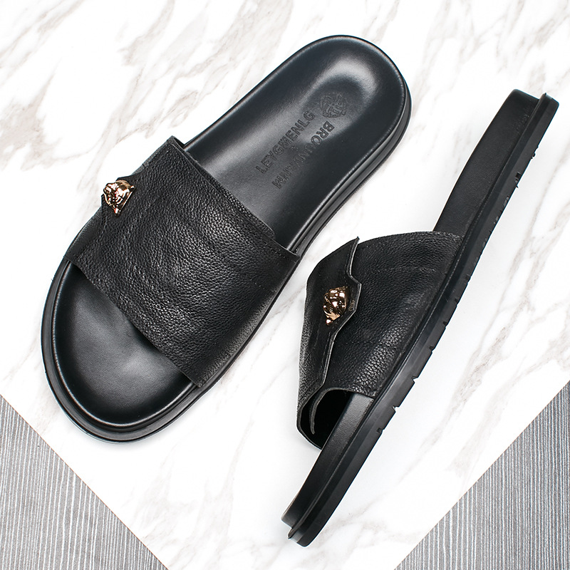2025 Nieuwe Lederen Slippers M - Street Fashion Style Male recensie en prijs