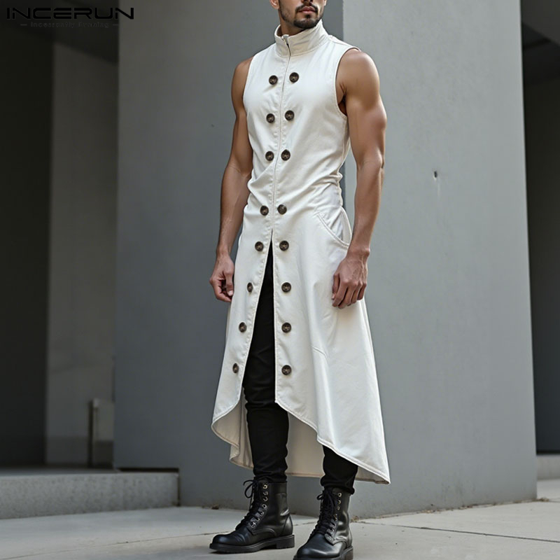 INCERUN Mannen Lange Stijl Ves - Street Fashion Style Male recensie en prijs