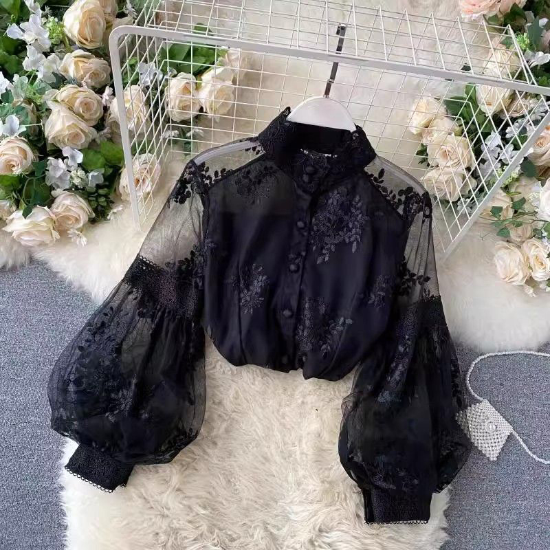 Franse Vintage Mesh Kanten Blo - Mesh Top Layering recensie en prijs