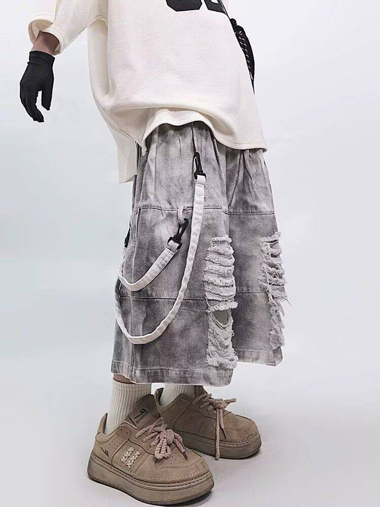 Retro hiphop heren gescheurde  - Street Fashion Style Male recensie en prijs