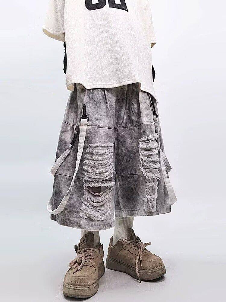 Retro hiphop heren gescheurde  - Street Fashion Style Male recensie en prijs