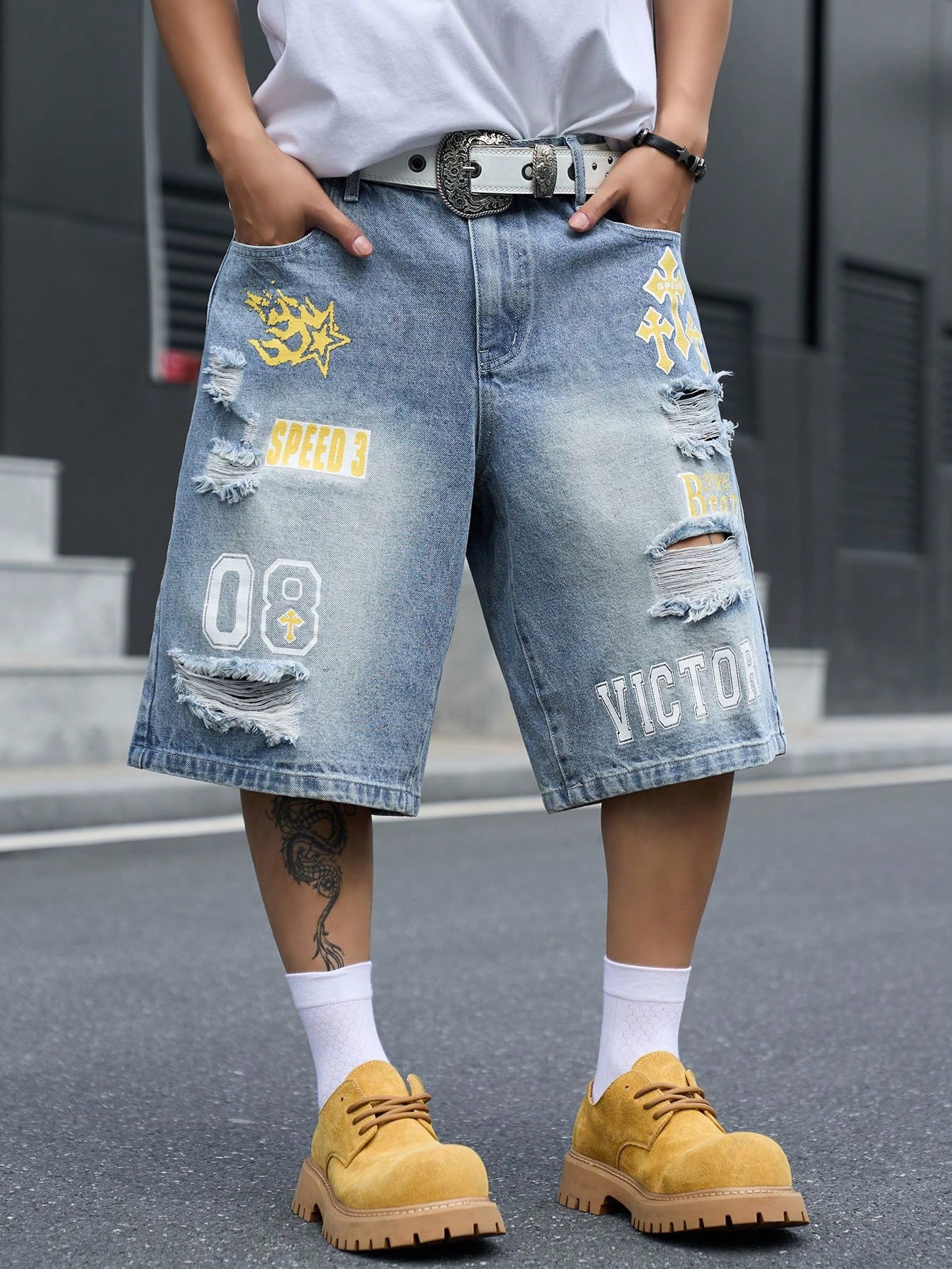 Loszittende denim bermudashort - Street Fashion Jeans recensie en prijs