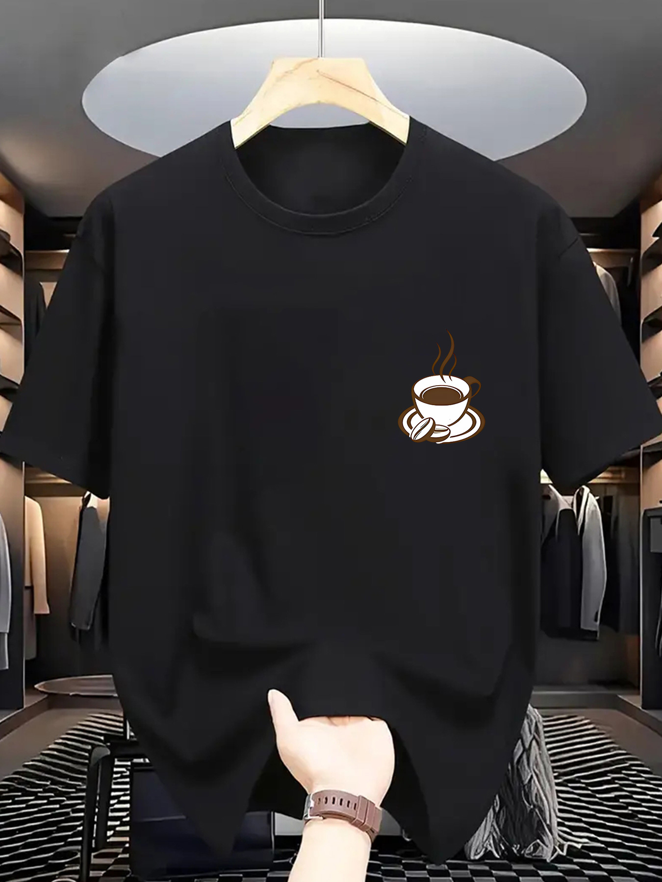 Borst Koffiekopje Print Heren  - Street Fashion Style Male recensie en prijs